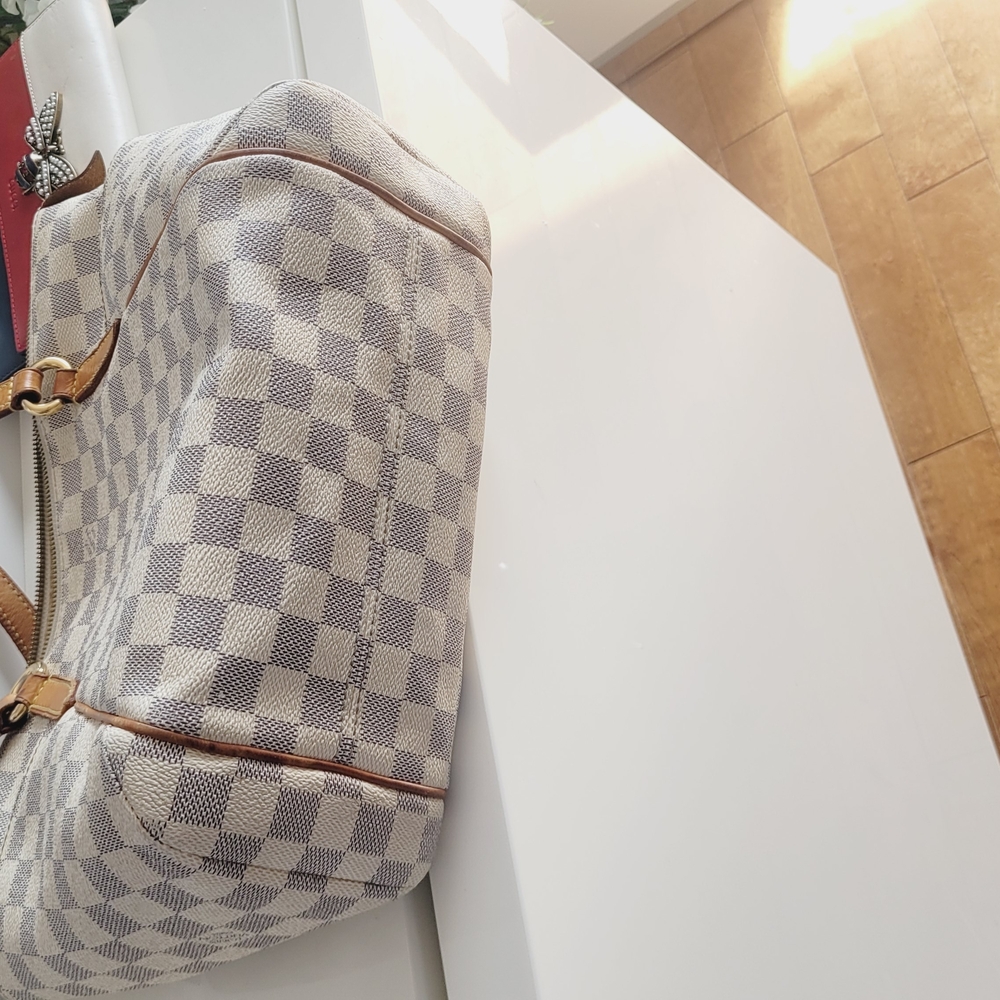 Checkered Tan and White Women's Bag